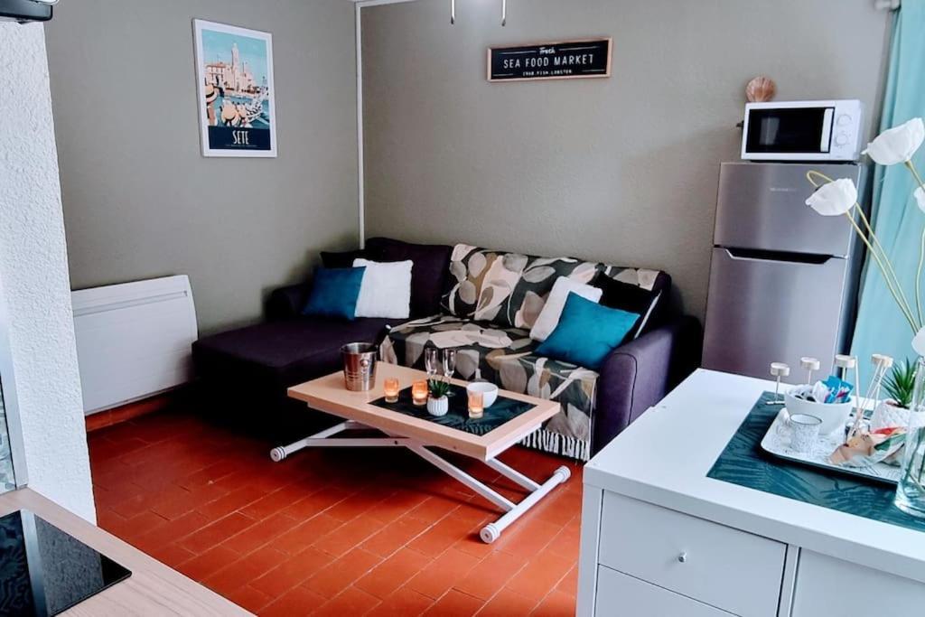 Le Marine Rez De Jardin Direct Plage Parking Prive Climatise Sète Exterior foto